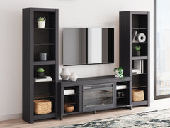 Cayberry Black 3-Piece Entertainment Center w/Electric Fireplace - Ornate Home