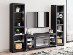 Cayberry Black 3-Piece Entertainment Center w/Electric Fireplace - Ornate Home