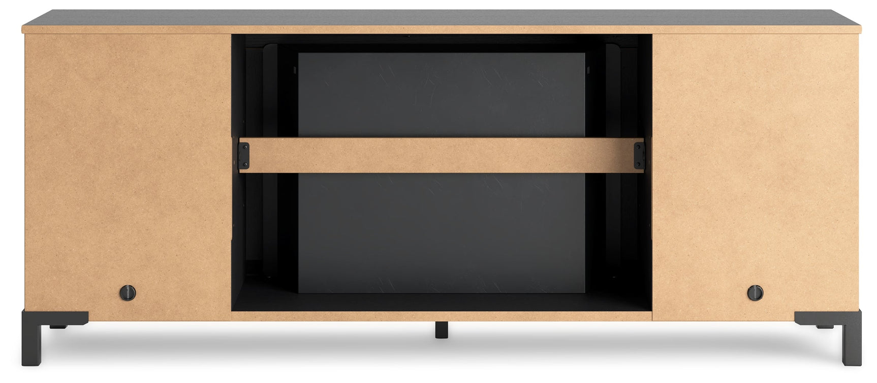 Cayberry Black 60" TV Stand with Electric Fireplace - Ornate Home