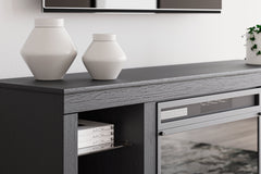 Cayberry Black 60" TV Stand with Electric Fireplace - Ornate Home