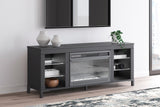 Cayberry Black 60" TV Stand with Electric Fireplace - Ornate Home