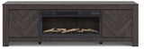 Cayboni Black 71" TV Stand with Electric Fireplace (Online Special Price) - Ornate Home