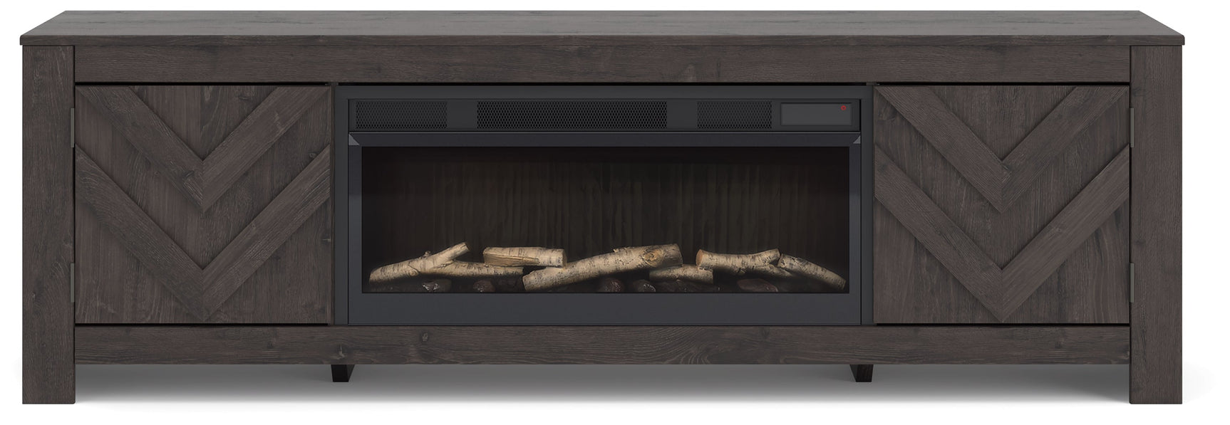 Cayboni Black 71" TV Stand with Electric Fireplace (Online Special Price) - Ornate Home