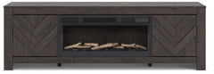 Cayboni Black 71" TV Stand with Electric Fireplace - Ornate Home