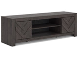 Cayboni Black LG TV Stand w/Fireplace Option - Ornate Home
