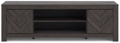 Cayboni Black LG TV Stand w/Fireplace Option - Ornate Home