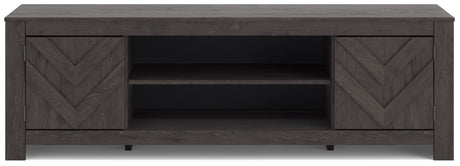 Cayboni Black LG TV Stand w/Fireplace Option - Ornate Home