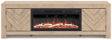 Cayboni Tan 71" TV Stand with Electric Fireplace (Online Special Price) - Ornate Home