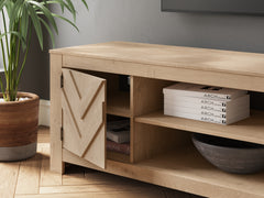 Cayboni Tan LG TV Stand w/Fireplace Option - Ornate Home
