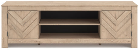 Cayboni Tan LG TV Stand w/Fireplace Option - Ornate Home