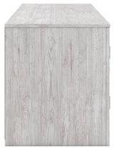 Cayboni Whitewash 71" TV Stand with Electric Fireplace - Ornate Home