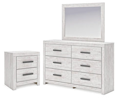 Cayboni Whitewash Dresser, Mirror and Nightstand - Ornate Home