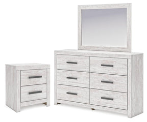 Cayboni Whitewash Dresser, Mirror and Nightstand - Ornate Home