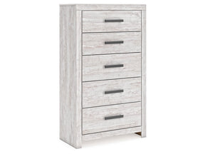 Cayboni Whitewash Five Drawer Chest (Online Special Price) - Ornate Home