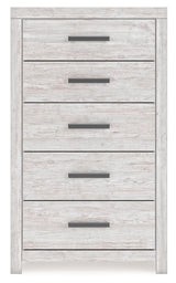 Cayboni Whitewash Five Drawer Chest (Online Special Price) - Ornate Home