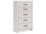 Cayboni Whitewash Five Drawer Chest - Ornate Home