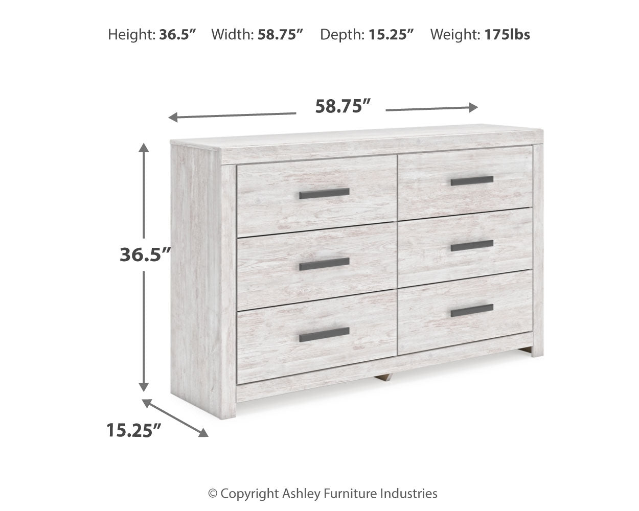 Cayboni Whitewash Full Panel Bed, Dresser and Nightstand (Online Special Price) - Ornate Home