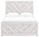 Cayboni Whitewash Full Panel Bed, Dresser and Nightstand - Ornate Home