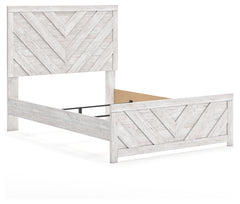 Cayboni Whitewash Full Panel Bedroom Set with Dresser, Mirror and Nightstand - Ornate Home