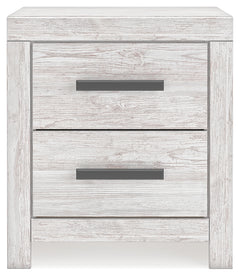 Cayboni Whitewash Full Panel Bedroom Set with Dresser, Mirror and Nightstand - Ornate Home