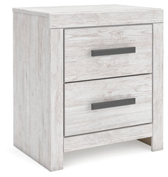 Cayboni Whitewash Full Panel Bedroom Set with Dresser, Mirror and Nightstand - Ornate Home