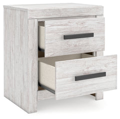 Cayboni Whitewash Full Panel Bedroom Set with Dresser, Mirror and Nightstand - Ornate Home