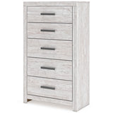 Cayboni Whitewash Full Panel Bedroom Set with Dresser, Mirror, Chest and Nightstand (Online Special Price) - Ornate Home