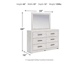 Cayboni Whitewash Full Panel Bedroom Set with Dresser, Mirror and Nightstand (Online Special Price) - Ornate Home