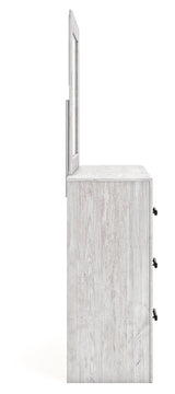 Cayboni Whitewash Full Panel Bedroom Set with Dresser, Mirror and Nightstand - Ornate Home