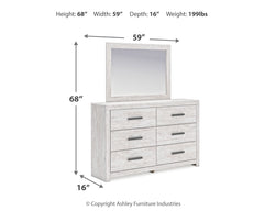 Cayboni Whitewash Full Panel Bedroom Set with Dresser, Mirror, Chest and Nightstand - Ornate Home
