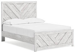Cayboni Whitewash Full Panel Bedroom Set with Dresser, Mirror, Chest and Nightstand - Ornate Home