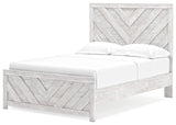 Cayboni Whitewash Full Panel Bedroom Set with Dresser, Mirror and Nightstand - Ornate Home