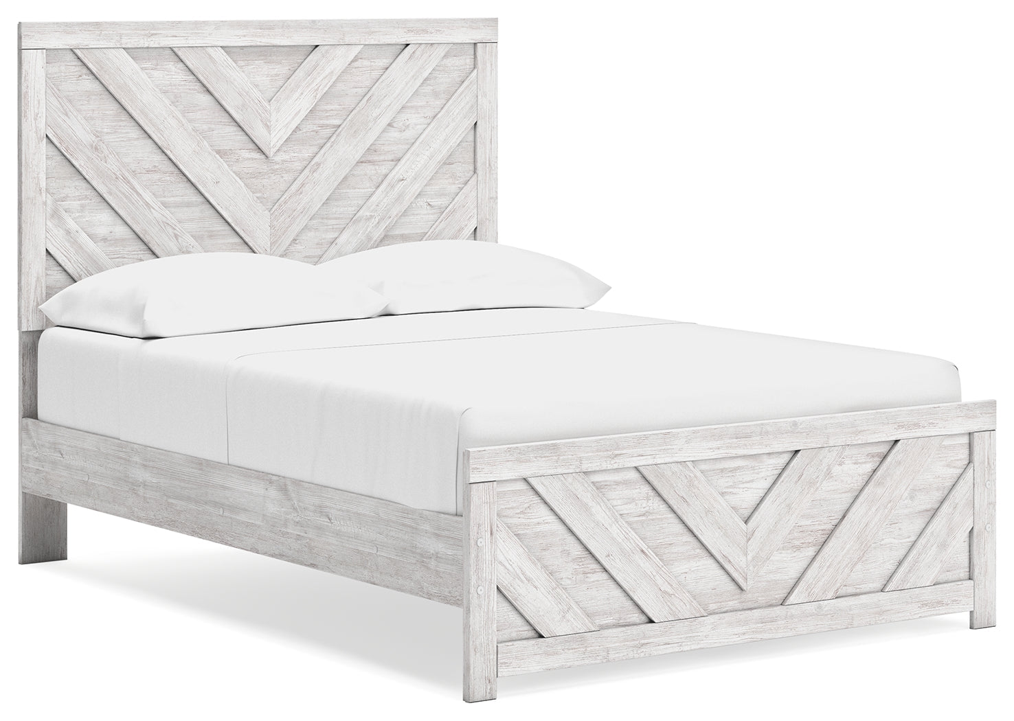 Cayboni Whitewash Full Panel Bedroom Set with Dresser and Mirror (Online Special Price) - Ornate Home