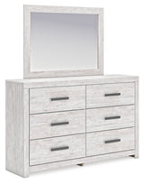 Cayboni Whitewash Full Panel Bedroom Set with Dresser and Mirror - Ornate Home