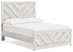 Cayboni Whitewash Full Panel Bedroom Set with Dresser and Mirror - Ornate Home