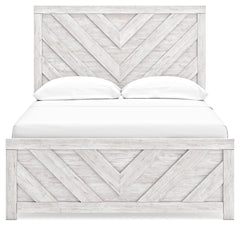 Cayboni Whitewash Full Panel Bedroom Set with Dresser and Mirror - Ornate Home