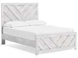 Cayboni Whitewash Full Panel Youth Bed - Ornate Home