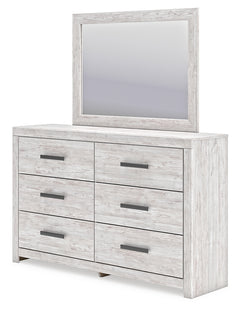 Cayboni Whitewash King Panel Bed, Dresser, Mirror, Chest and Nightstand - Ornate Home