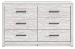 Cayboni Whitewash King Panel Bed, Dresser and Nightstand - Ornate Home