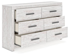 Cayboni Whitewash King Panel Bed, Dresser and Nightstand - Ornate Home