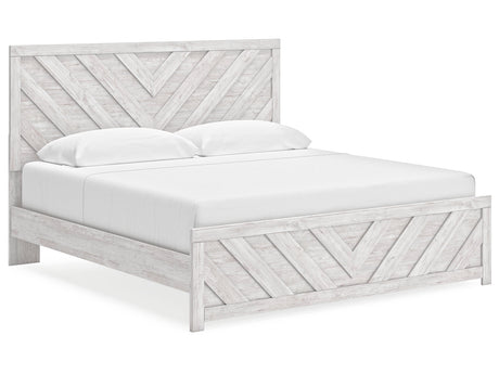 Cayboni Whitewash King Panel Bed - Ornate Home