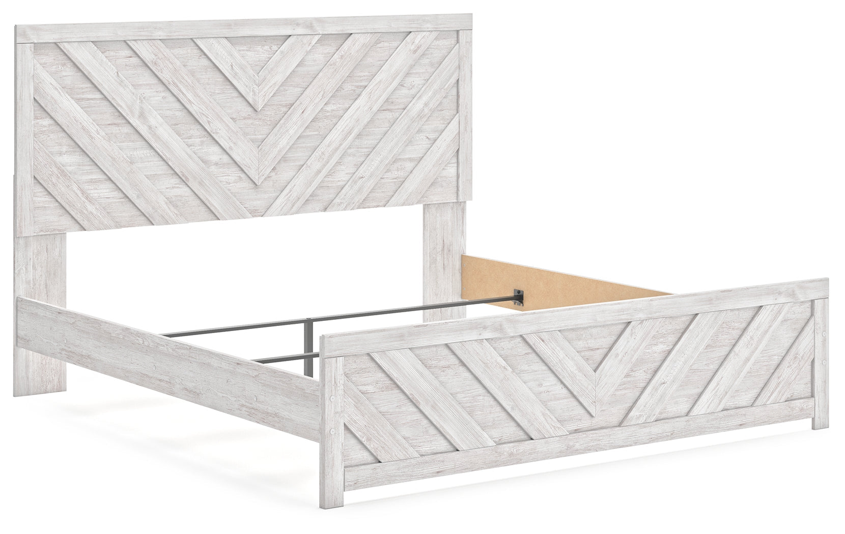 Cayboni Whitewash King Panel Bed - Ornate Home