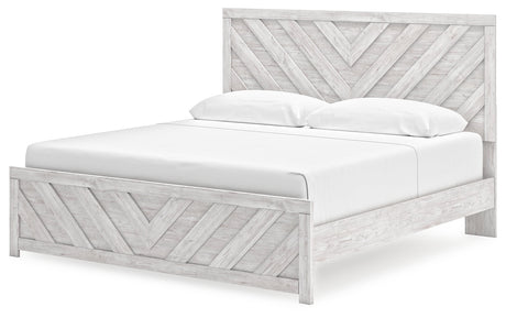 Cayboni Whitewash King Panel Bed - Ornate Home