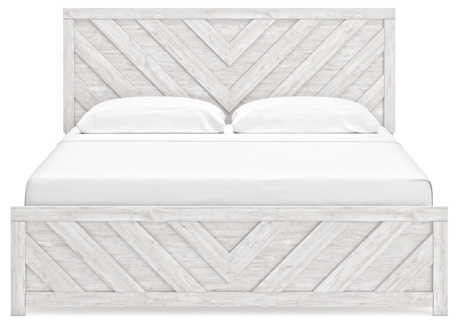 Cayboni Whitewash King Panel Bed - Ornate Home