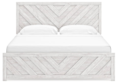 Cayboni Whitewash King Panel Bed - Ornate Home