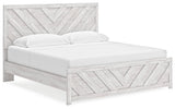 Cayboni Whitewash King Panel Bedroom Set with Dresser, Mirror, Chest and 2 Nightstands (Online Special Price) - Ornate Home