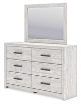 Cayboni Whitewash King Panel Bedroom Set with Dresser, Mirror, Chest and 2 Nightstands - Ornate Home