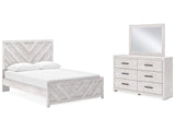 Cayboni Whitewash King Panel Bedroom Set with Dresser and Mirror (Online Special Price) - Ornate Home