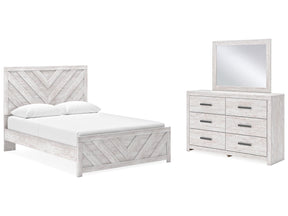 Cayboni Whitewash King Panel Bedroom Set with Dresser and Mirror (Online Special Price) - Ornate Home