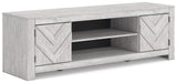 Cayboni Whitewash LG TV Stand w/Fireplace Option (Online Special Price) - Ornate Home